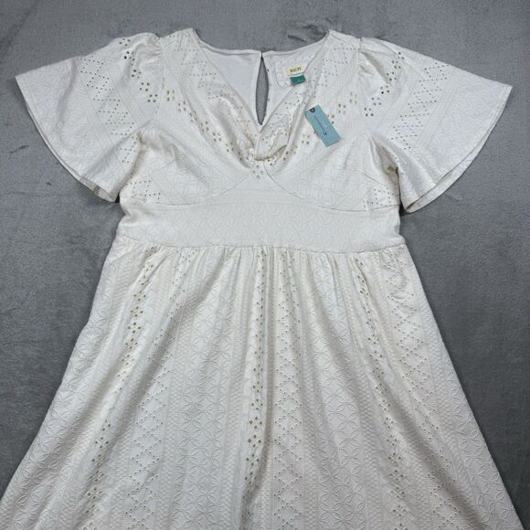 Maeve Anthropologie Rochelle Eyelet Maxi Dress Women’s 1X Boho Cottage Wedding - Picture 4 of 16